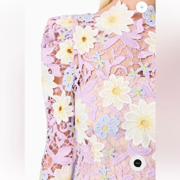 elliatt sigrid purple floral lace fit & flare long sleeve maxi dress size XL NEW - Picture 5 of 11